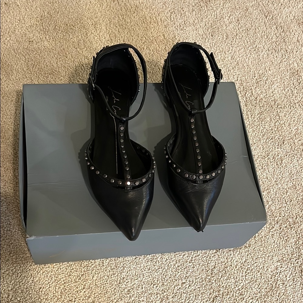 Black Studded Women's Ballet Flat